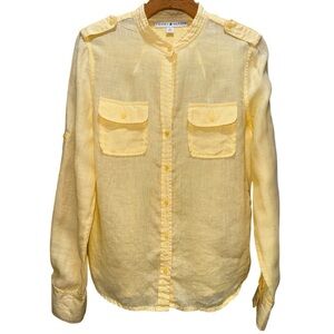 Tommy Hilfiger Yellow Linen Long Sleeve Top size M